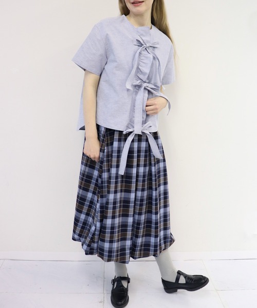 「haupia」 半袖ブラウス MEDIUM オフホワイト レディース_画像3