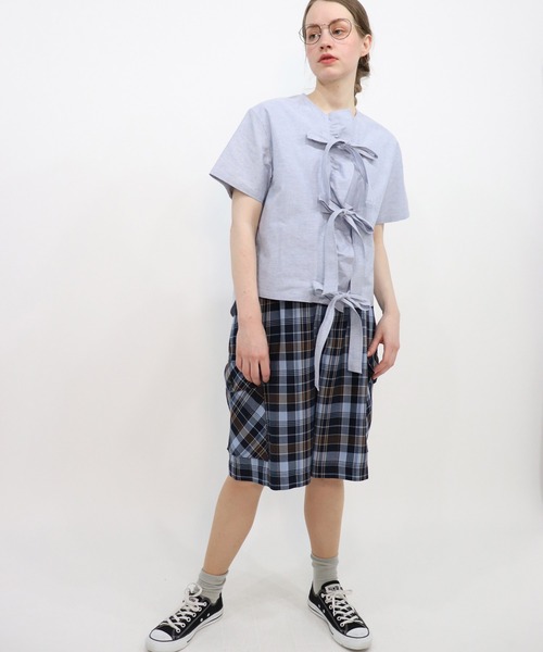 「haupia」 半袖ブラウス MEDIUM オフホワイト レディース_画像7