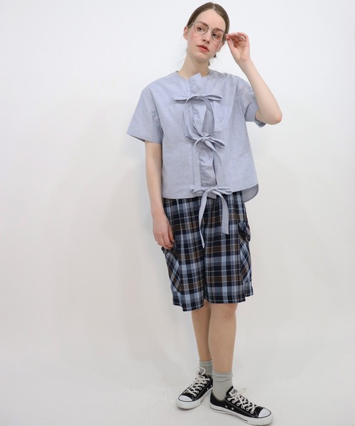 「haupia」 半袖ブラウス MEDIUM オフホワイト レディース_画像8