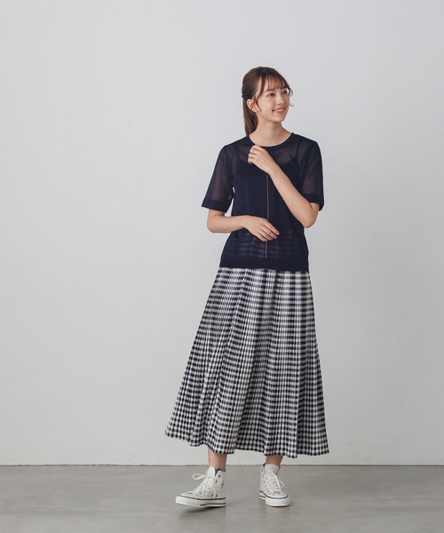 「hunch」 半袖ニット FREE グレイッシュベージュ レディース_画像2