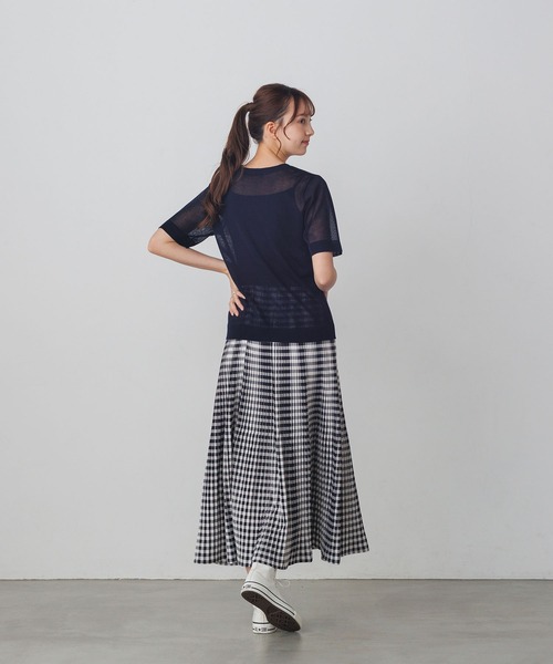 「hunch」 半袖ニット FREE グレイッシュベージュ レディース_画像3