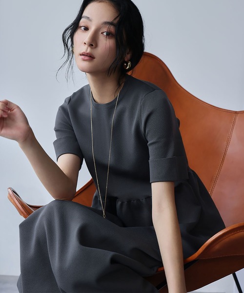 「ELFRANK」 ニットワンピース FREE チャコールグレー レディース_画像9