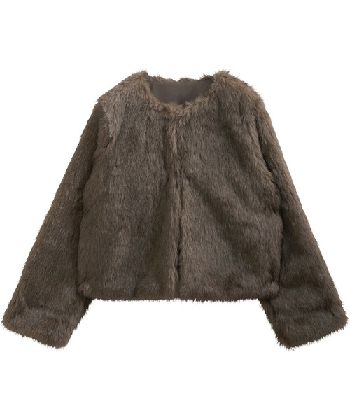 ジャケット ノーカラージャケット ノーカラーファージャケット