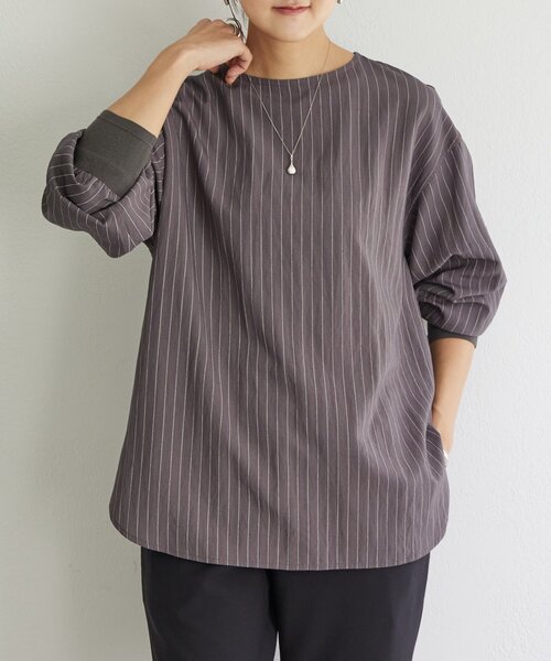 BEARDSLEY（ビアズリー） ブラウス シャツ 袖口ニットシャツ