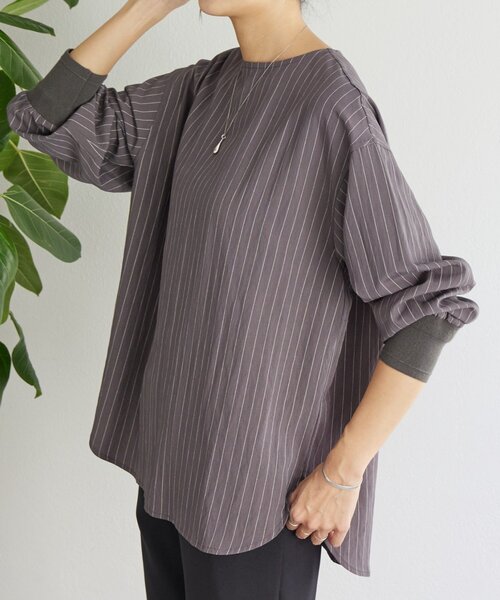 BEARDSLEY（ビアズリー） ブラウス シャツ 袖口ニットシャツ