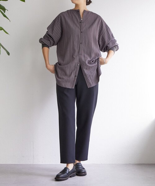 BEARDSLEY（ビアズリー） ブラウス シャツ 袖口ニットシャツ