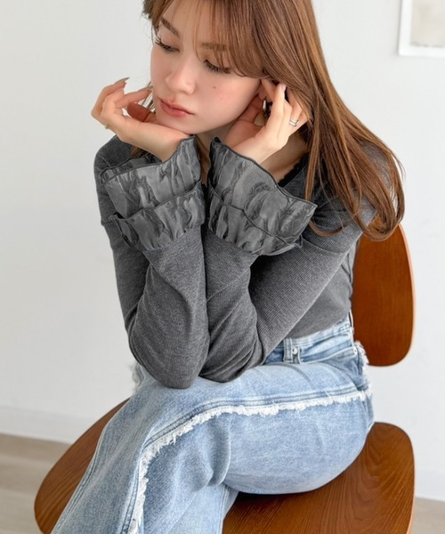 mily bilet ヘンリーネック tシャツ 「mily bilet」大人フェミニンを