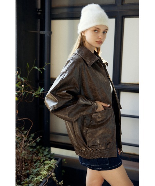 SLY スライ　合皮ジャケット　ジャンパー　ブルー　Sサイズ 未使用品 楽天市場】VINTAGE F/LEATHER S/ブルゾン SLY スライ ジャケット