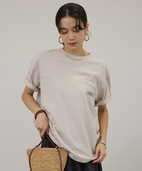tシャツ 「Americana（アメリカーナ）」ラフィー丸胴 プリントT / ポイントロゴ レディースの画像