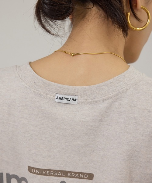 tシャツ 「Americana（アメリカーナ）」ラフィー丸胴 プリントT / ポイントロゴ レディースの画像
