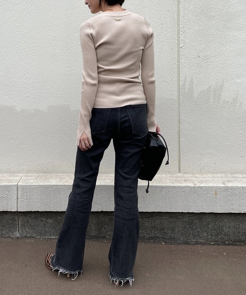 「LOUNGEDRESS」 長袖ニット FREE キャメル レディース_画像7