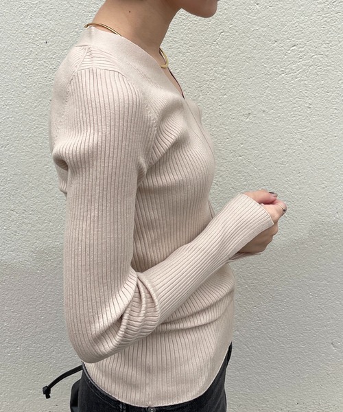 「LOUNGEDRESS」 長袖ニット FREE キャメル レディース_画像8
