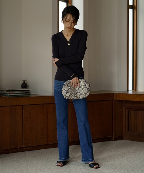「LOUNGEDRESS」 長袖ニット FREE キャメル レディース_画像9