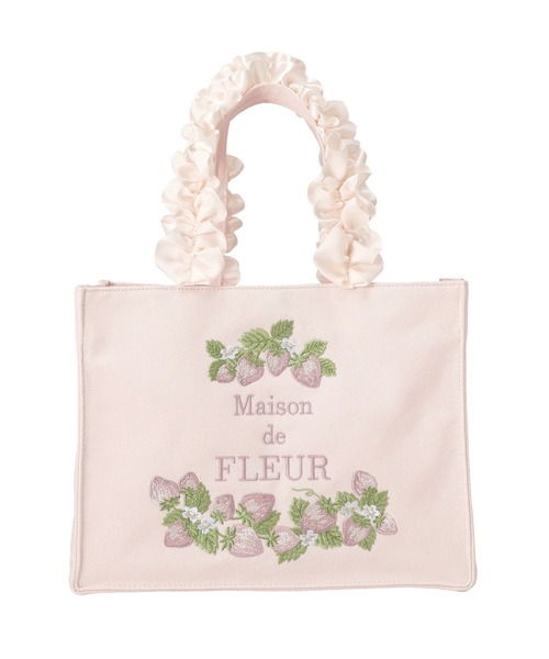 Maison de FLEUR（メゾンドフルール） トートバッグ いちごフリル