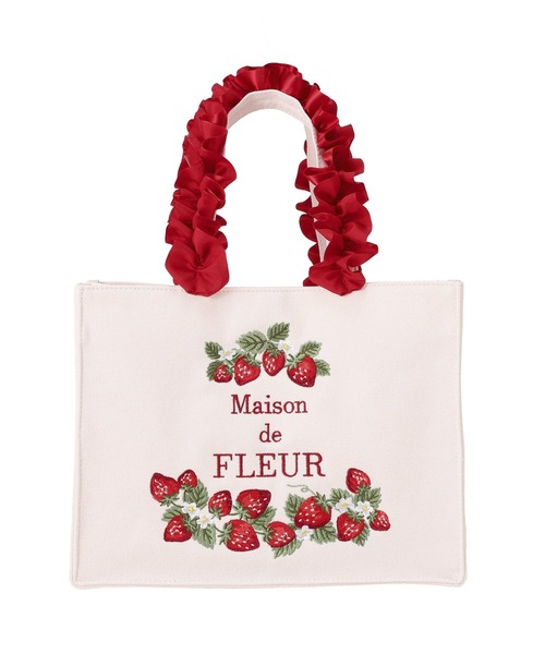 Maison de FLEUR（メゾンドフルール） トートバッグ いちごフリル