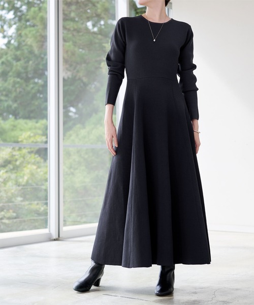 「ur's」 ニットワンピース M ネイビー レディース_画像8