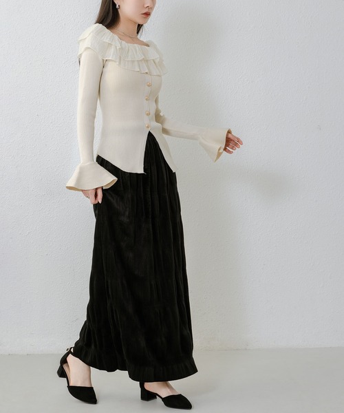 「MAISON DE THERESE」 長袖ニット M ベージュ レディース_画像2
