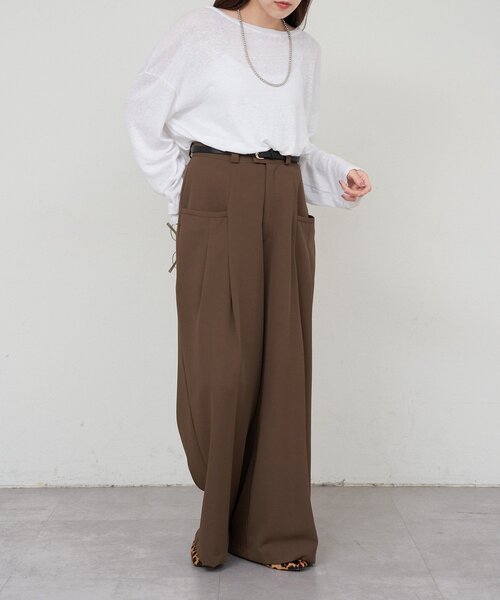 「SHENERY」 長袖カットソー FREE オフホワイト レディース_画像3