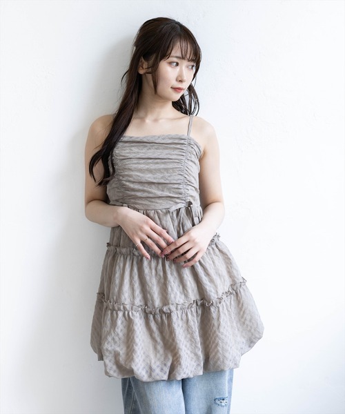 clear ワンピース チェック柄ドロストリボンミニワンピース : ZOZOTOWN