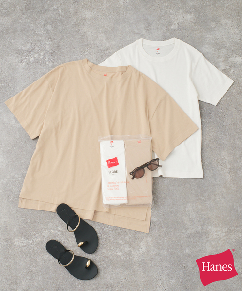 まぁ　限定Tシャツ2枚 2枚セット》HANES/ヘインズ SLOBE別注 2STYLES PACK TEE（Tシャツ