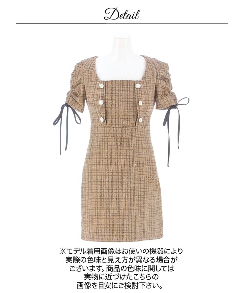 ドレス 袖リボンタイトミニ丈キャバドレス_14