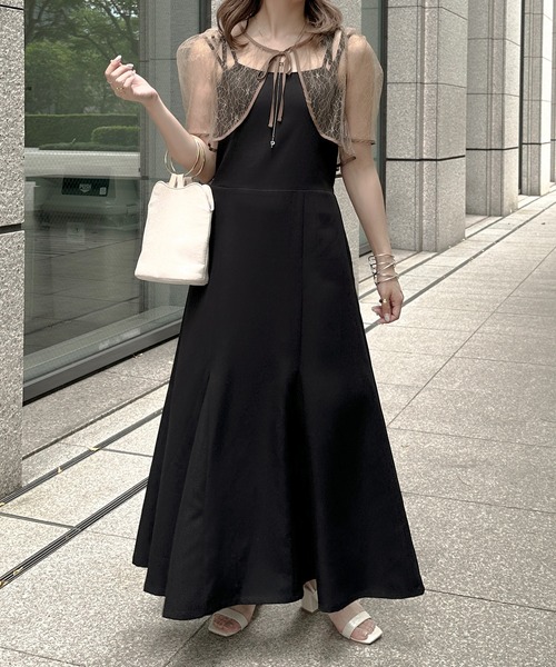 「apres jour clair」 キャミソールワンピース X-LARGE ベージュ レディース_画像2