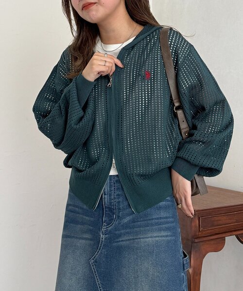 U.S. POLO ASSN.（ユーエスポロアッスン） パーカー メッシュジップ