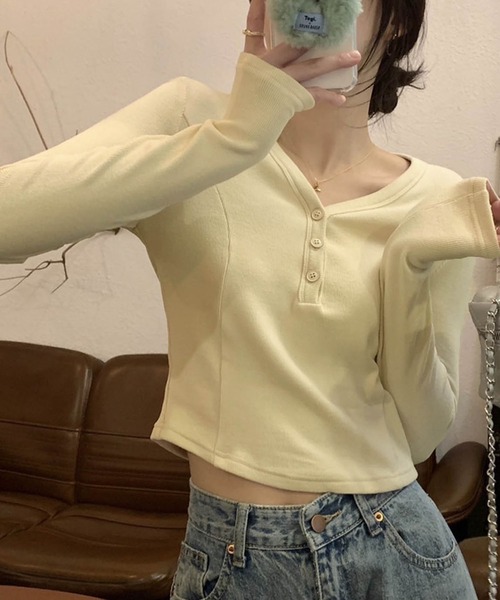 「GLAMOROUS JANE」 長袖カットソー FREE チャコールグレー レディース_画像3