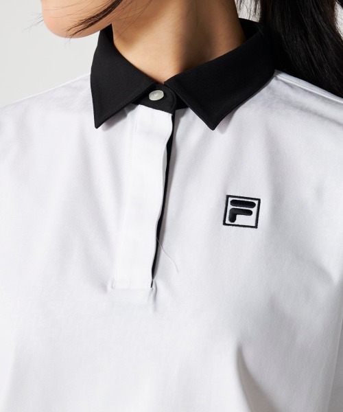 フィラゴルフ★総柄★ストレッチ★ポロシャツ【レディース サイズM】 FILA GOLF ブラウス シャツ 「FILA GOLF:フィラゴルフ」レディース半袖