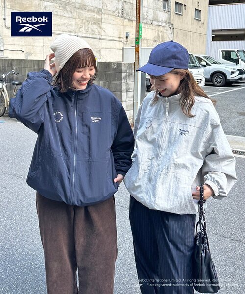 「Reebok」 ブルゾン LARGE ネイビー レディースの画像