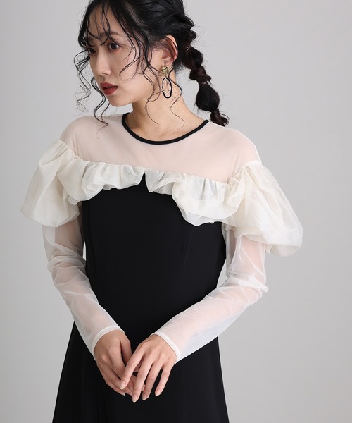 「atlo」 長袖ワンピース M チャコール レディースの画像