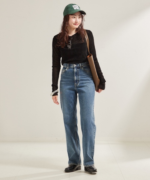 「Plage」 デニムパンツ 36 ネイビー レディースの画像