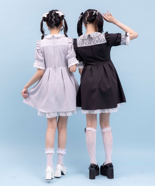 「DearMyLove」 半袖ワンピース LL ブラック系その他 レディース_画像6
