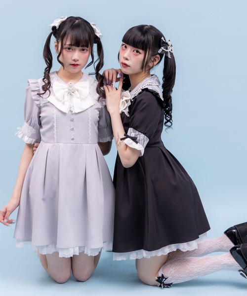 DearMyLove 「DearMyLove」 半袖ワンピース LL ブラック系その他