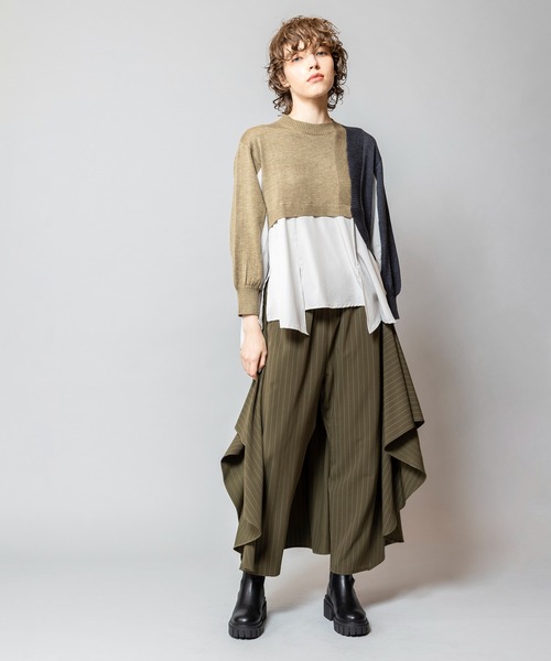 「OSMOSIS」 「loaf」パンツ ONE SIZE グレー レディースの画像