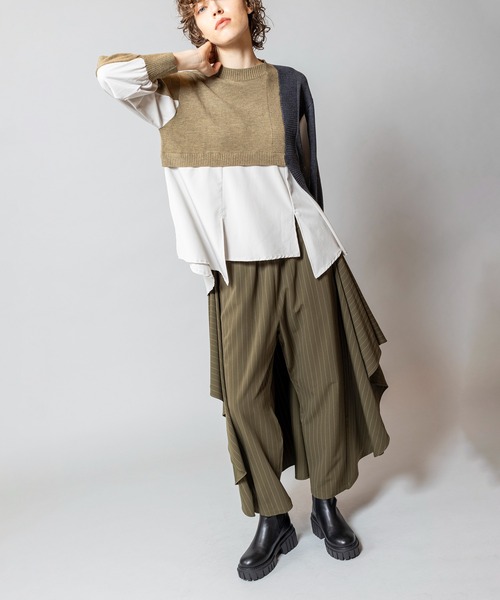 「OSMOSIS」 「loaf」パンツ ONE SIZE グレー レディースの画像