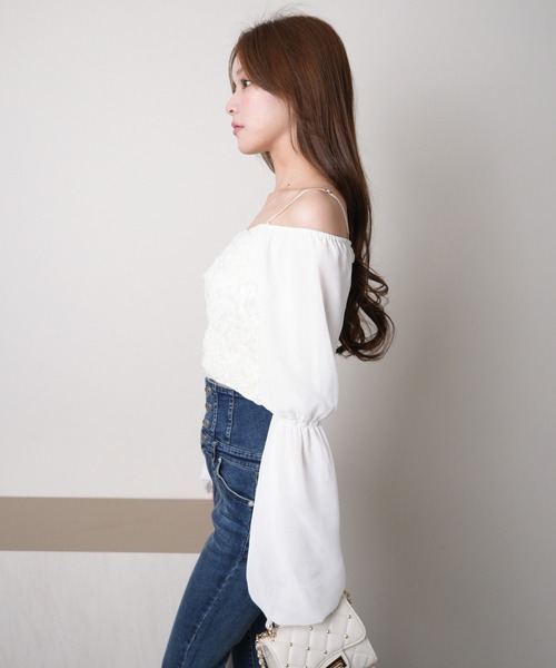 「LIPSERVICE」 長袖ブラウス FREE アイボリー レディース_画像5