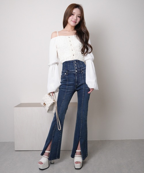 「LIPSERVICE」 長袖ブラウス FREE アイボリー レディース_画像8