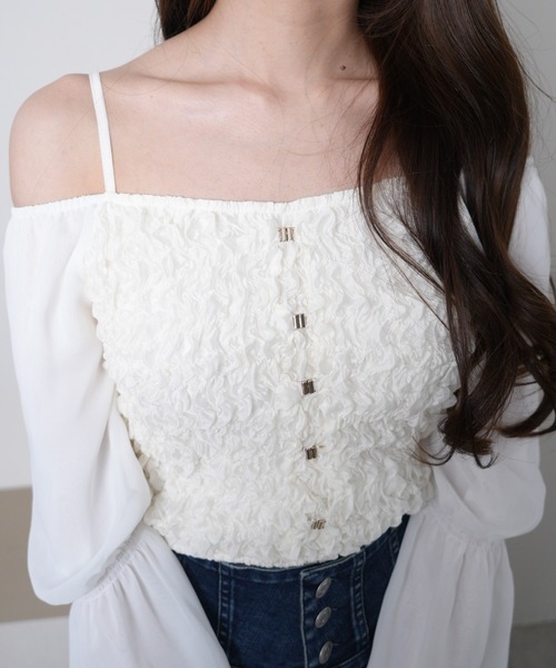 「LIPSERVICE」 長袖ブラウス FREE アイボリー レディース_画像9