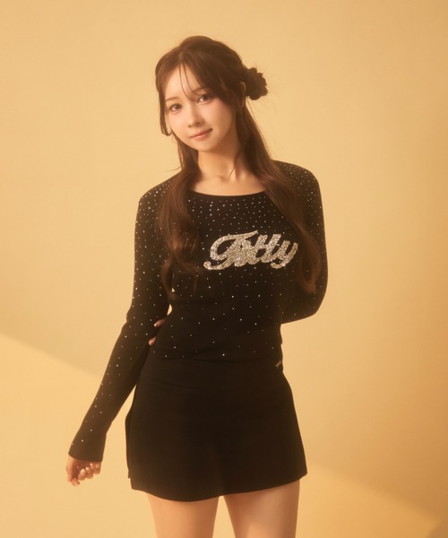 「TITTY&CO.」 長袖カットソー FREE チャコールグレー レディース_画像7
