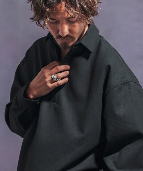 「Jih Nunc」 長袖シャツ M ブラック メンズ_6