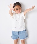 tシャツ 「綿100%」ガールズ 袖フリル ア...の詳細画像1