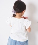 tシャツ 「綿100%」ガールズ 袖フリル ア...の詳細画像2