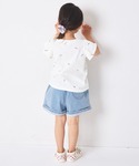 tシャツ 「綿100%」ガールズ 袖フリル ア...の詳細画像3