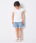 tシャツ 「綿100%」ガールズ 袖フリル ア...の詳細画像4