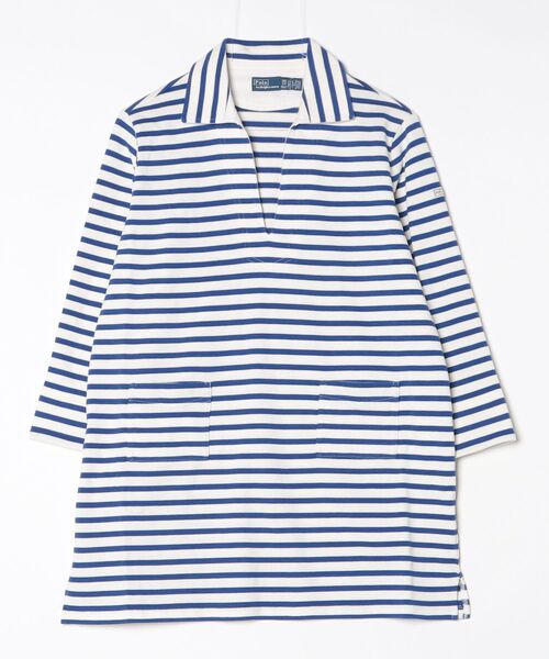ワンピース ストライプド コットン ドレスの画像