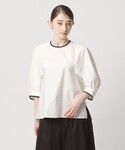 ブラウス シャツ 半袖 クリーン マリン ブラ...の詳細画像1