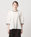 ブラウス シャツ 半袖 クリーン マリン ブラ...の詳細画像4