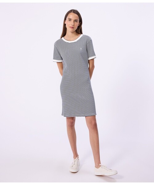 PETIT BATEAU プチバトー ミラレ半袖ワンピース　A0F0R01230 PETIT BATEAU（プチバトー） ワンピース 半袖 ミラレ半袖ワンピース