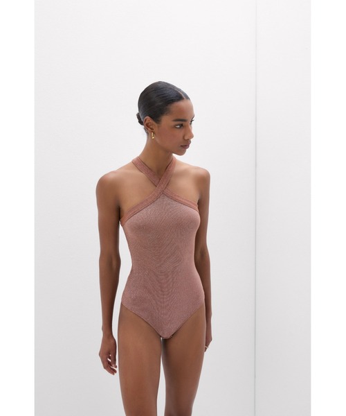 Intimissimi（インティミッシミ） クロスデザイン ラメ入りリブ ボディ